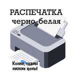 Распечатка черно-белая от 15 тг/стр, копии, сканы