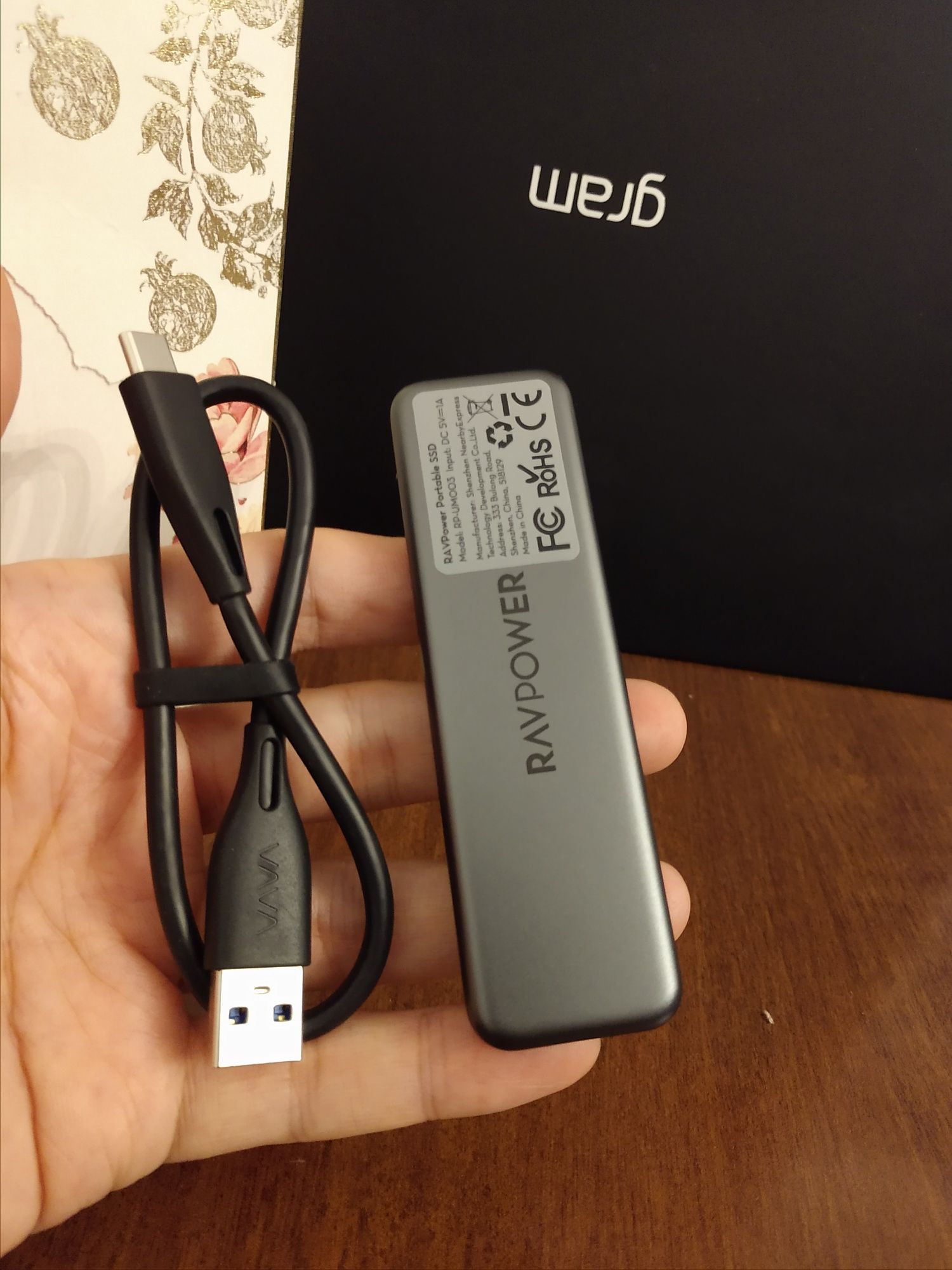 Из Америки 512GB Внешний SSD 512 флешка VAVA RavPower Чтение 1ООО мб/с