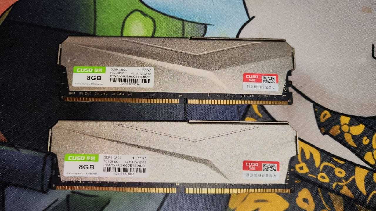 Оперативная память Озу ddr4 16gb, 2x8gb 3600 МГц