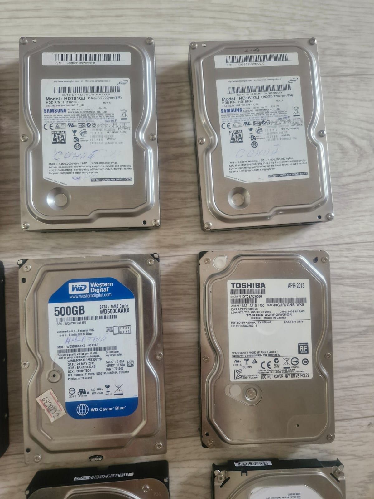 Продам жесткие диски от 160 гб до 1 тб на ПК