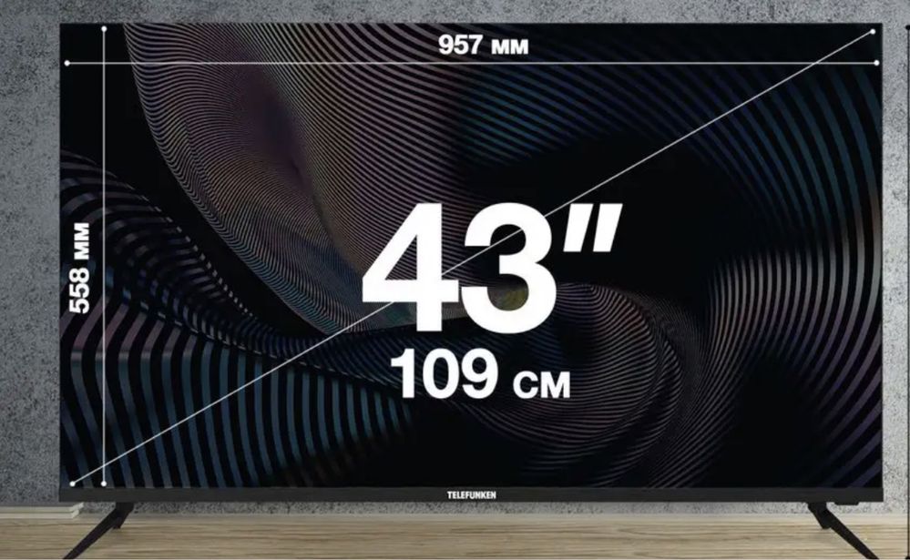 Смарт телевизор 43 дюйма 109см Full HD Wi-Fi Android