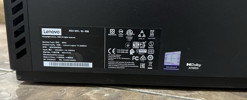 Продаю системник Lenovo Legion T5 с видеокартой Geforce RTX 3070