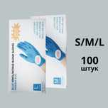 Виниловые перчатки (синие и чёрные, S/M/L)