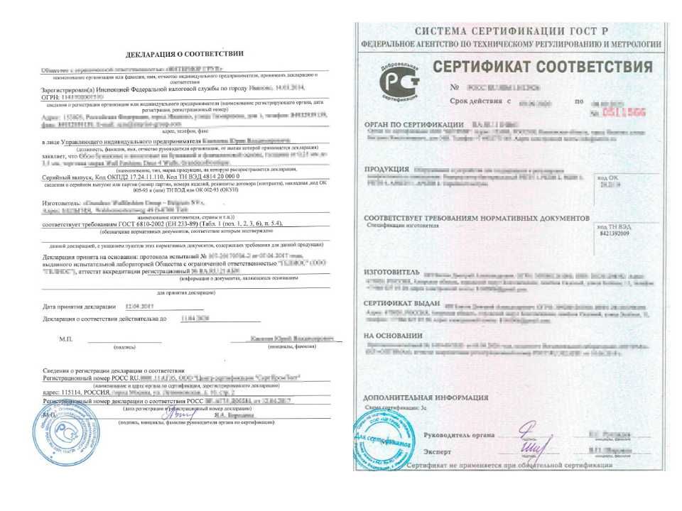 Сертификация товаров Декларации Отказные письма