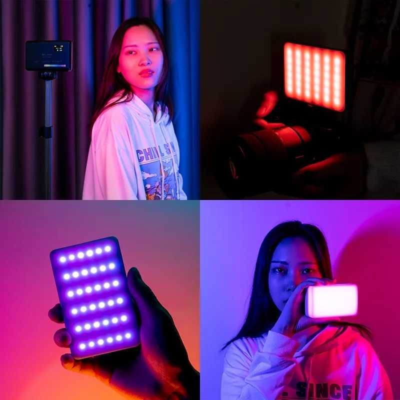 Портативный RGB видеосвет с креплением и чехлом для переноски