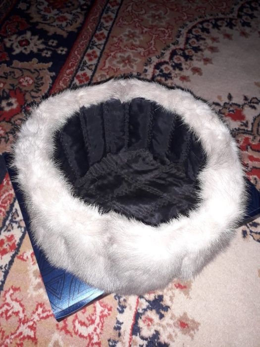 Серая норковая шапка, мужская.