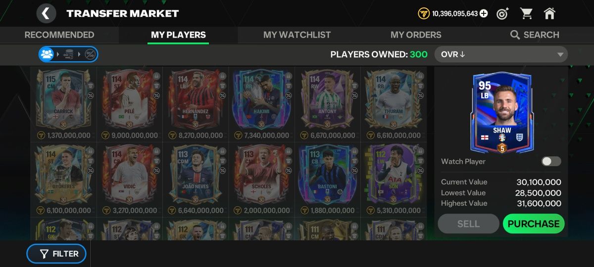 FC Mobile Аккаунт 10 млрд монет