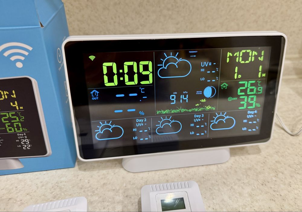 Домашняя метеостанция smart wifi с 3 датчиками