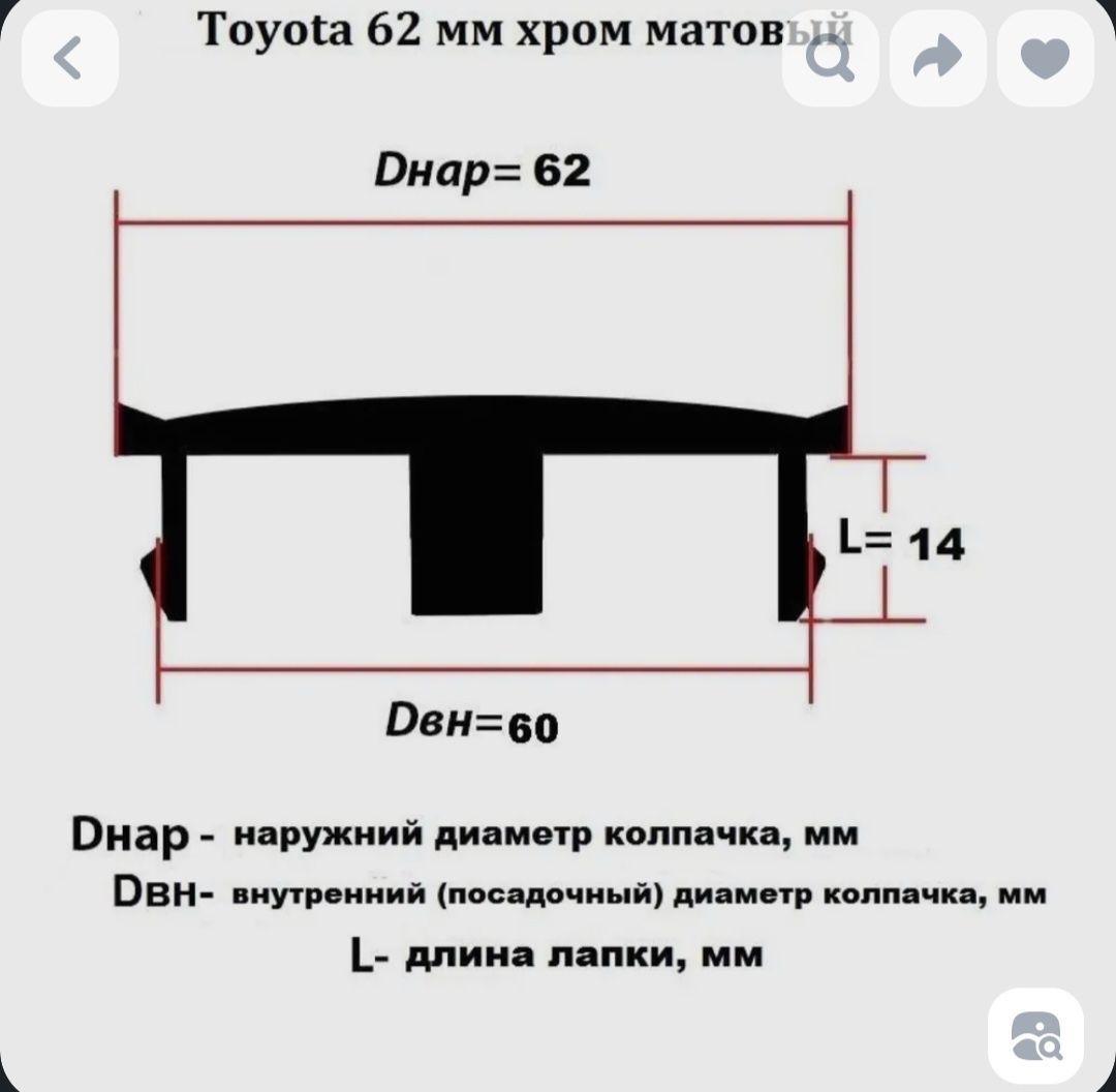 Колпачки на тойоту для дисков