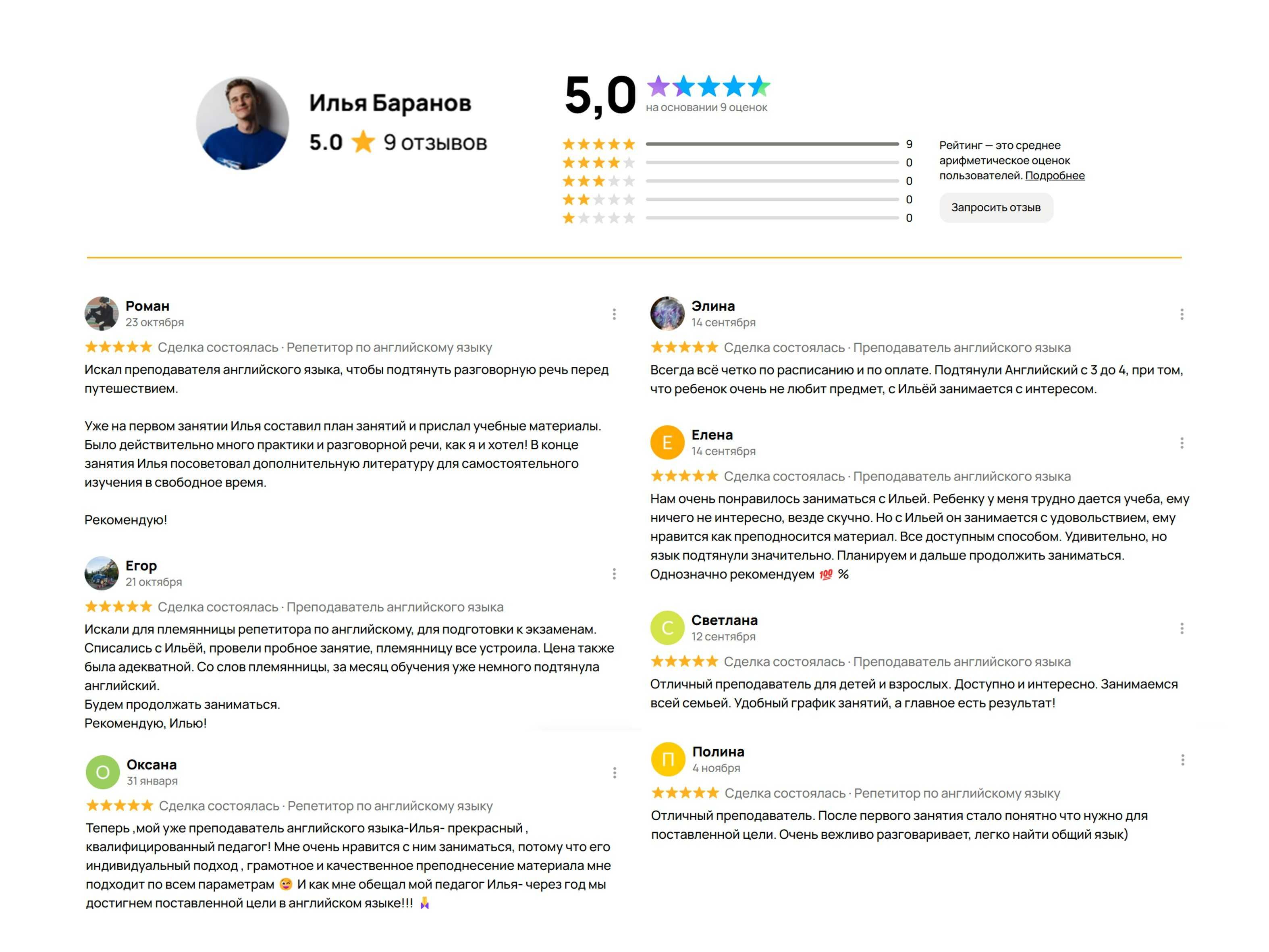 Репетитор по английскому языку