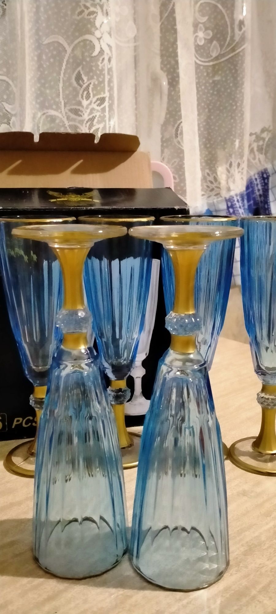 Синий Фужеры для сок