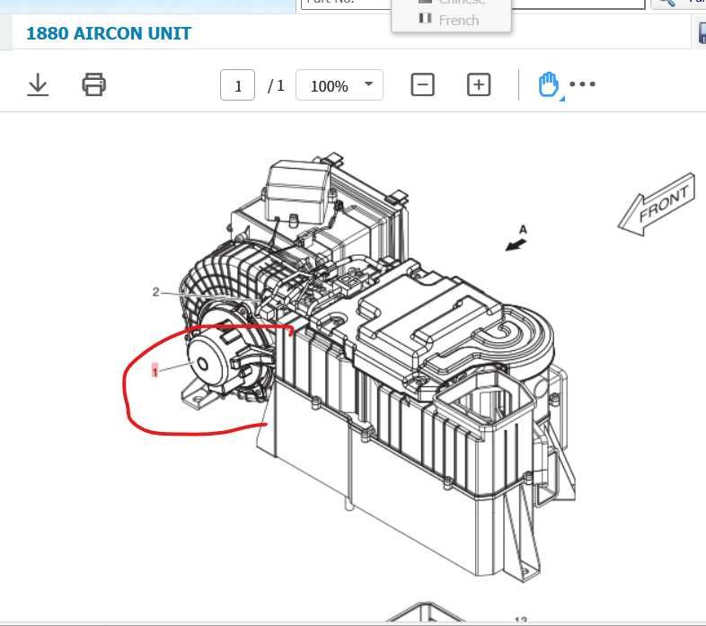Мотор отопителя печки для экскаватора Doosan