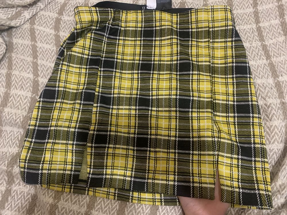 мини юбка желтая h&m