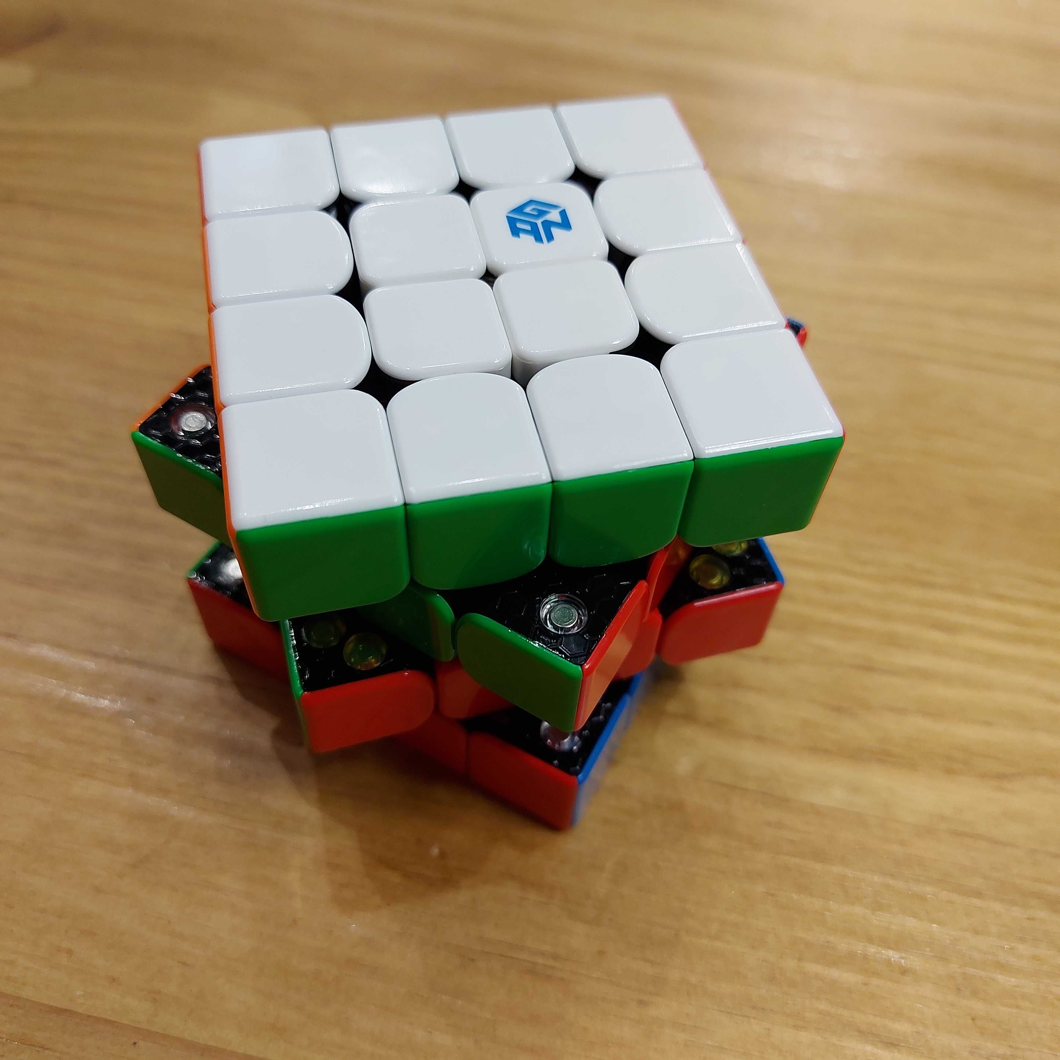 Магнитный Кубик "Gan 460M" 4 на 4. Головоломка 4x4x4. Magnetic color.