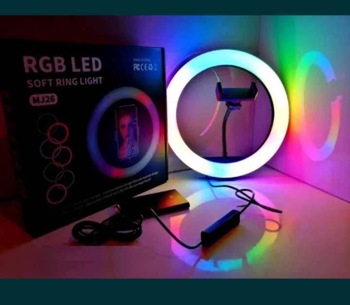 Кольцевая лампа RGB 26 / 33/36/38/45/  см + штатив + держатель
