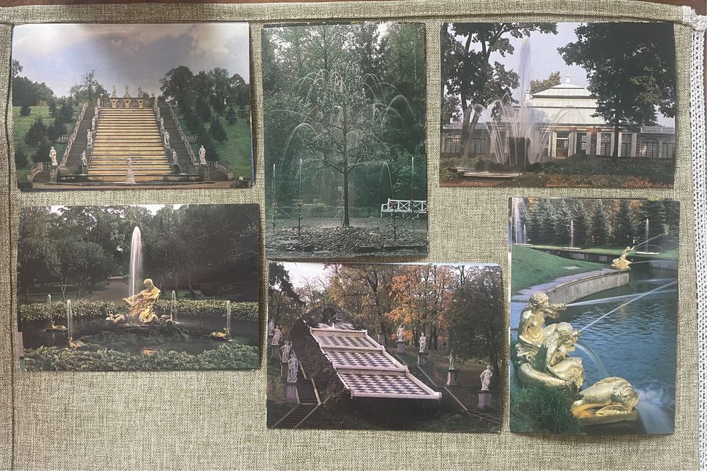 Фотнтаны ПЕТРОДВОРЦА /открытки 1987г/; изд. «АВРОРА»