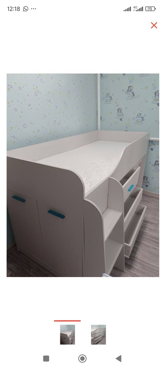 Продам детскую кровать, парта, шкаф 3в1, с матрасом