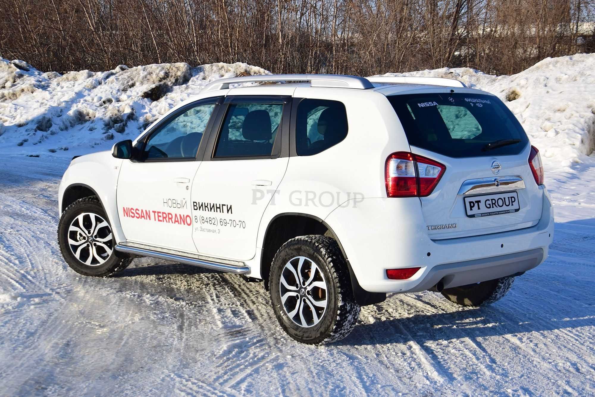 Защита порогов с алюм. площадкой для NISSAN Terrano от 2014 г.в.