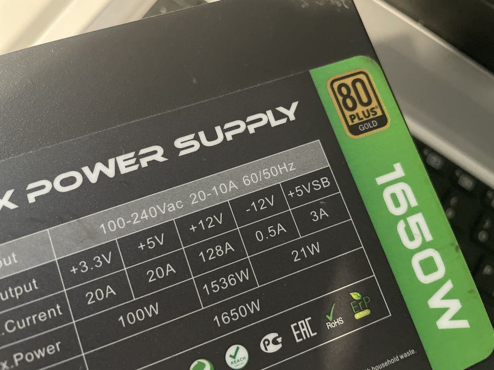 Блок питания 1650w, 4х8pin