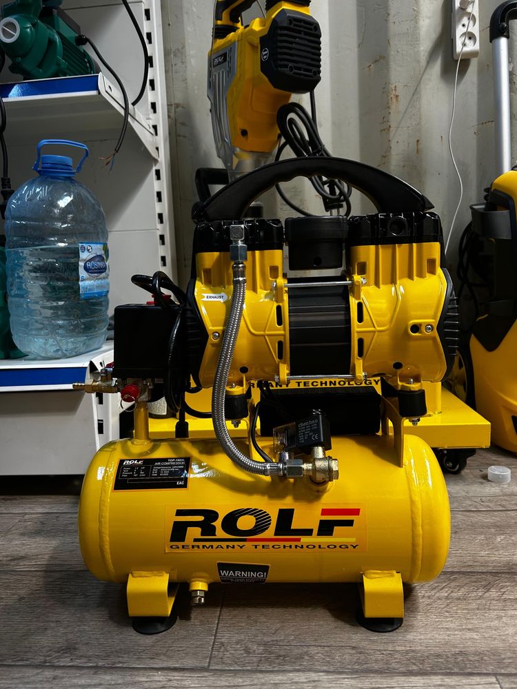 Бесшумный безмасляный компрессор ROLF -9л,  167л/мин,1.5HP,8 бар