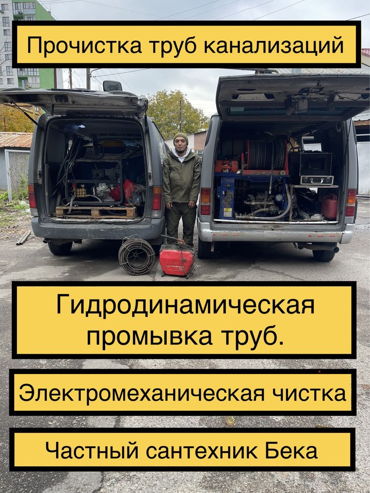 24/7 Пробивака Прочистка Промывка канализации труб Засор Крот аппарат