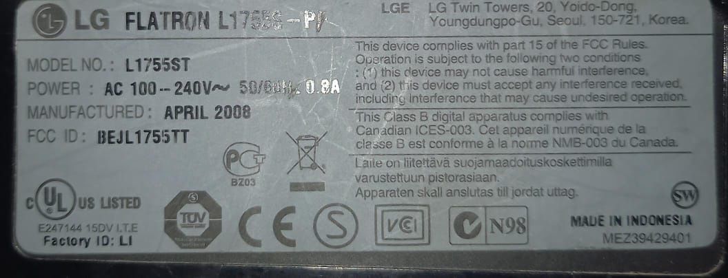 Монитор  LG fletron QMAX