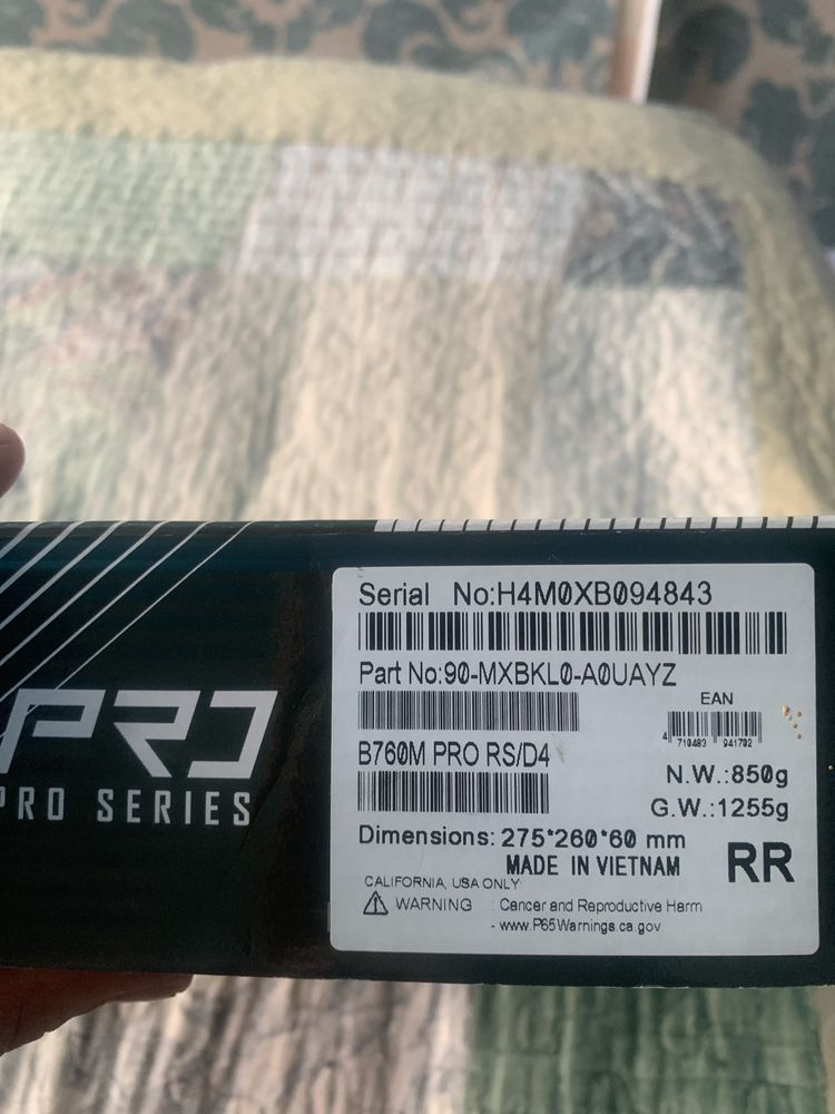 Продам материнскую плату b760m pro rs d4 поддержка процессора 12,13,14