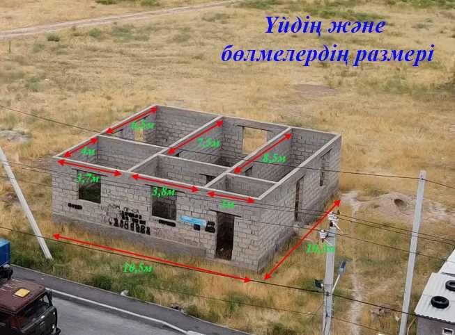 мкр Ынтымақ-2, Сарыжаз көшесі, Бітпеген үй (4 бөлме), уч №1545 - 8 сот