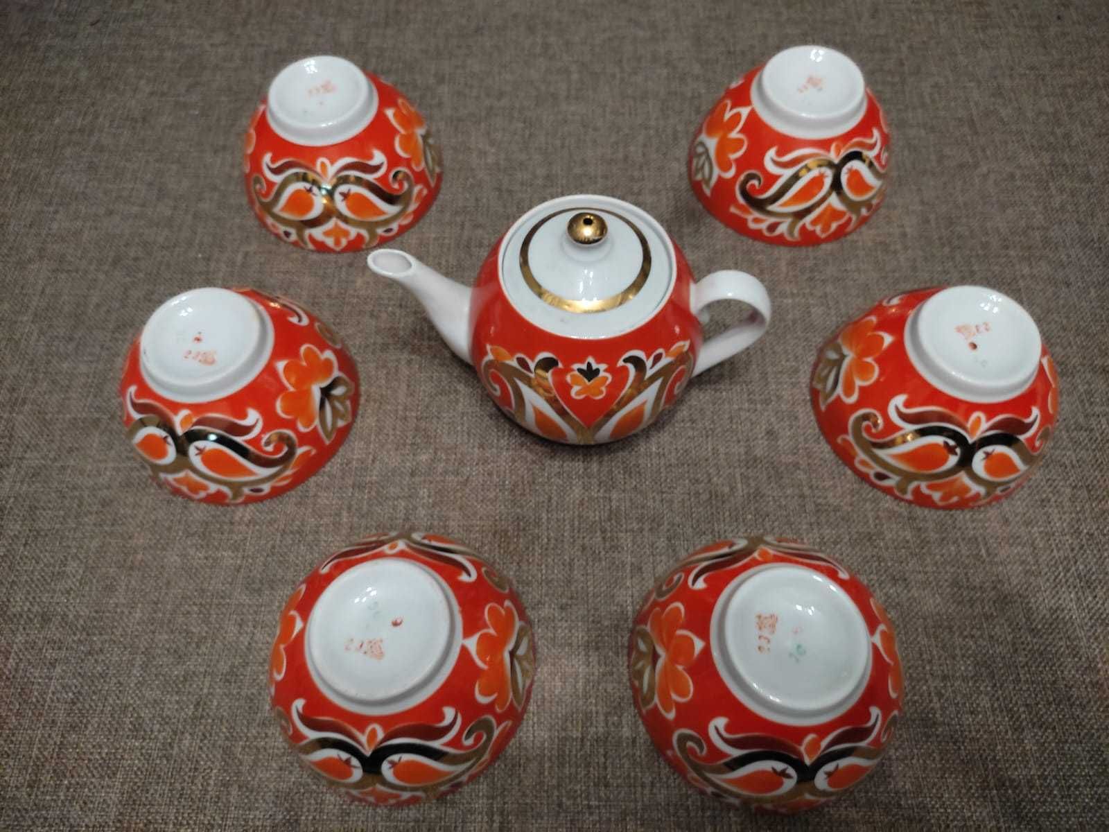 Винтаж Чайный сервиз СССР новый Капчагайский ФЗ высший сорт