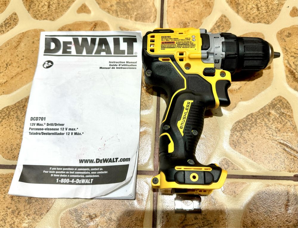 Дрель шуруповерт DeWALT DCD701, 12V Оригинал, сборка Мексика