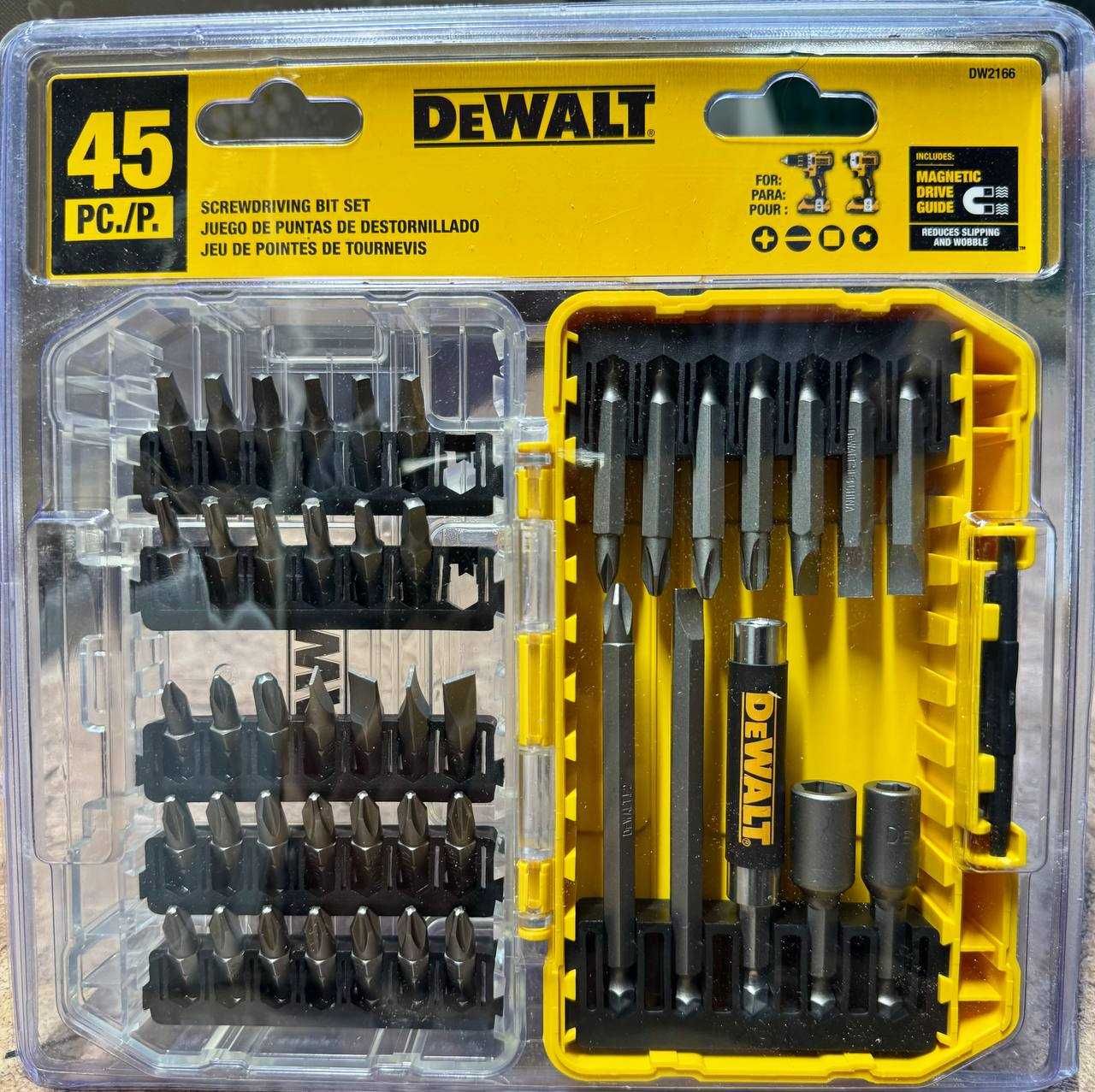 Набор бит и отверток DEWALT DW2166, остнастка, 45шт