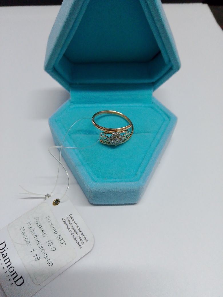Кольцо золотое 1.18гр 585пр каспи ред/кредит | Fine market