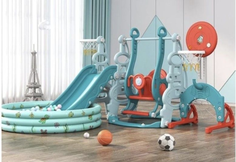 Игровой комплекс качелья, горка, баскетбольная сетка