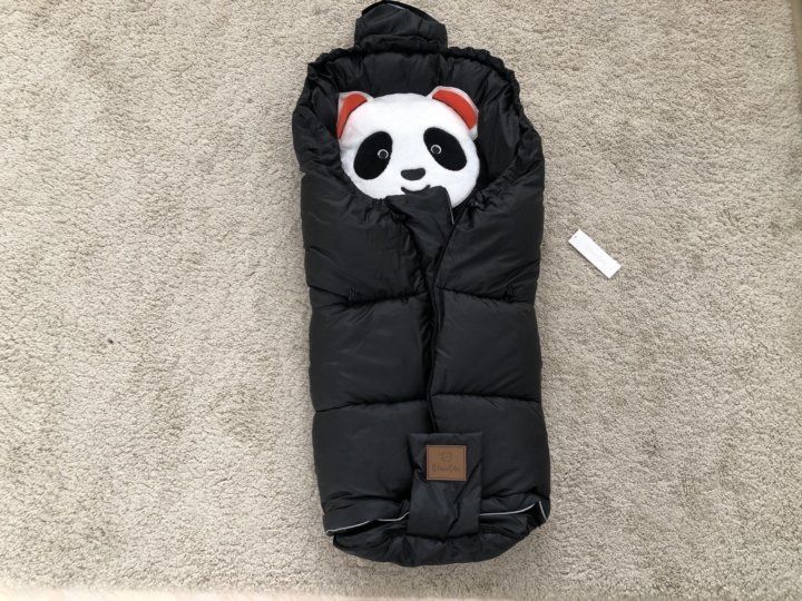 Конверт зимний для новорожденного Mansita Panda (флис) черный