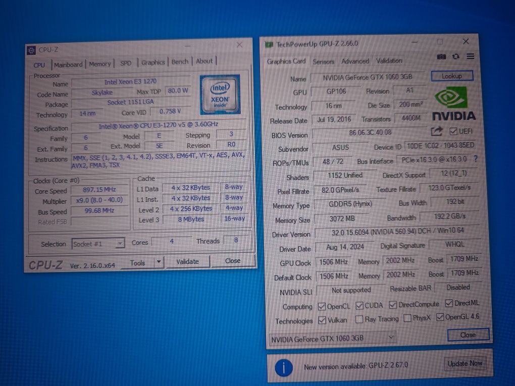 Системник на 6700 (зеон) и 1060 3 гб
