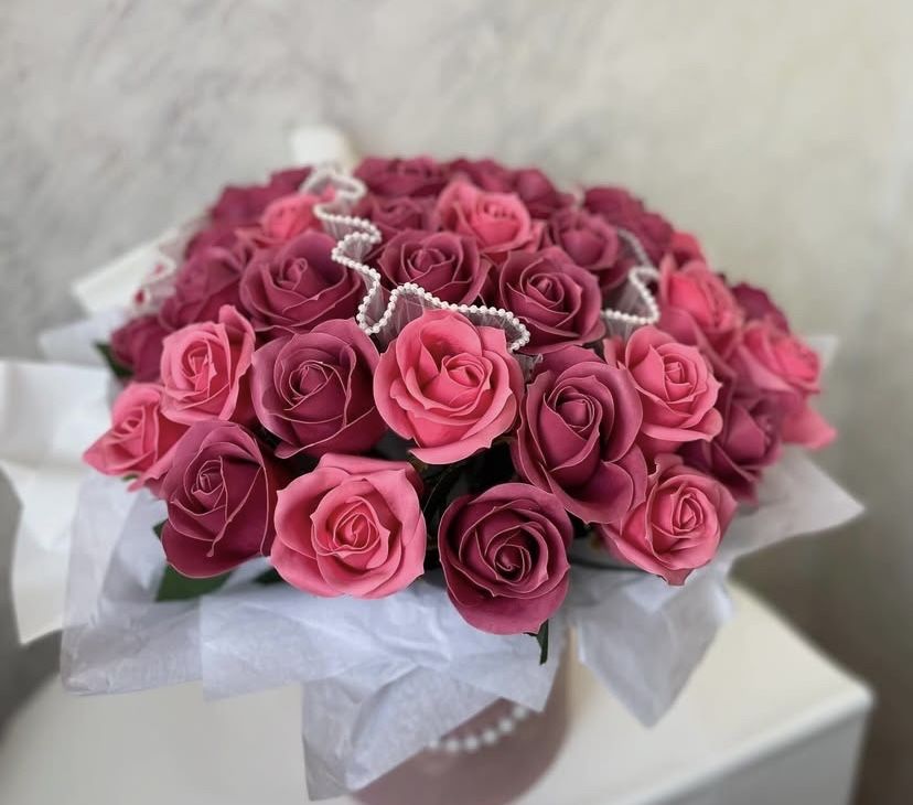 Букет из мыльных роз