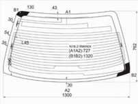 Стекло заднее с обогревом  Nissan Almera
