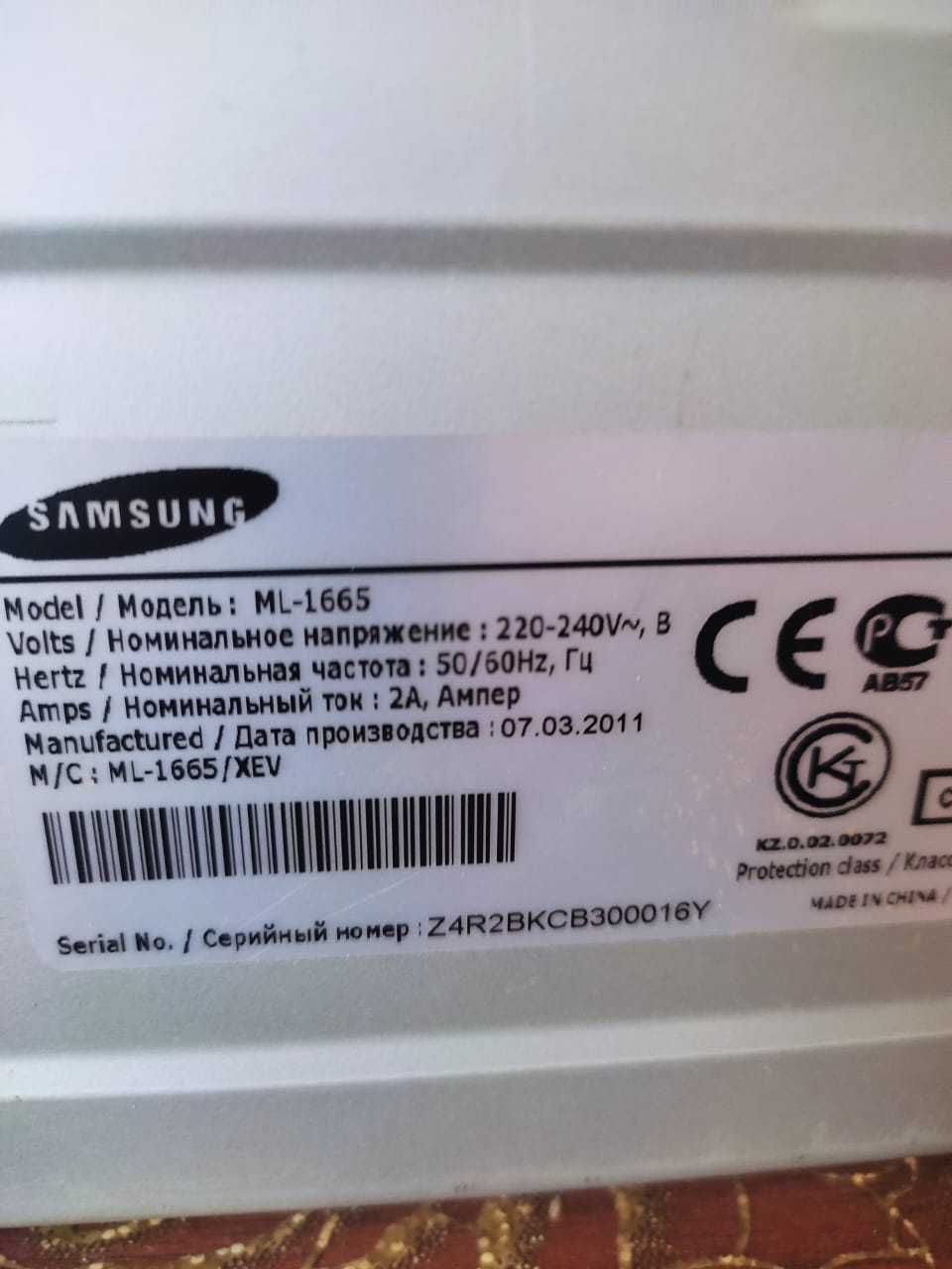 Принтер лазерный Samsung ML-1665, ч/б, A4 40000тг