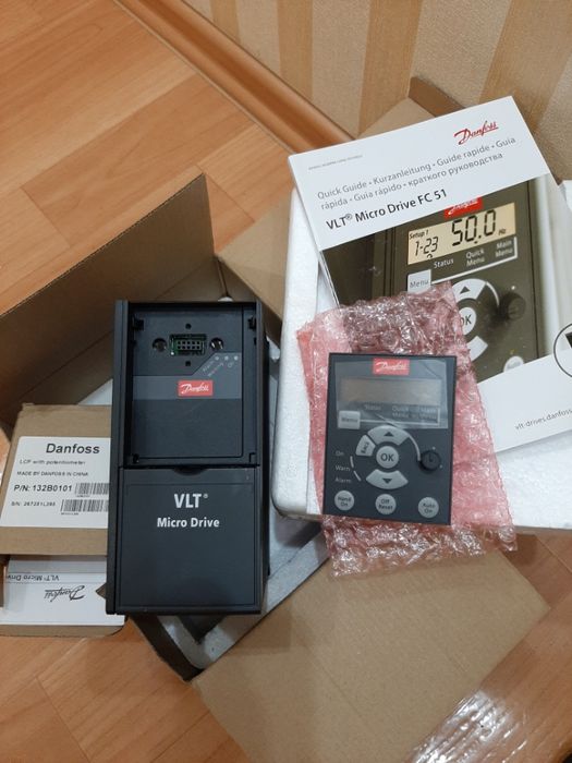 Частотный преобразователь Danfoss  0.75кВт   1,5кВт 220в. Новый.