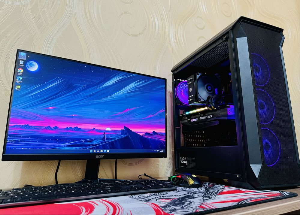 ИГРОВОЙ КОМПЬЮТЕР 3060TI с Моником 180 герц и полный комплект
