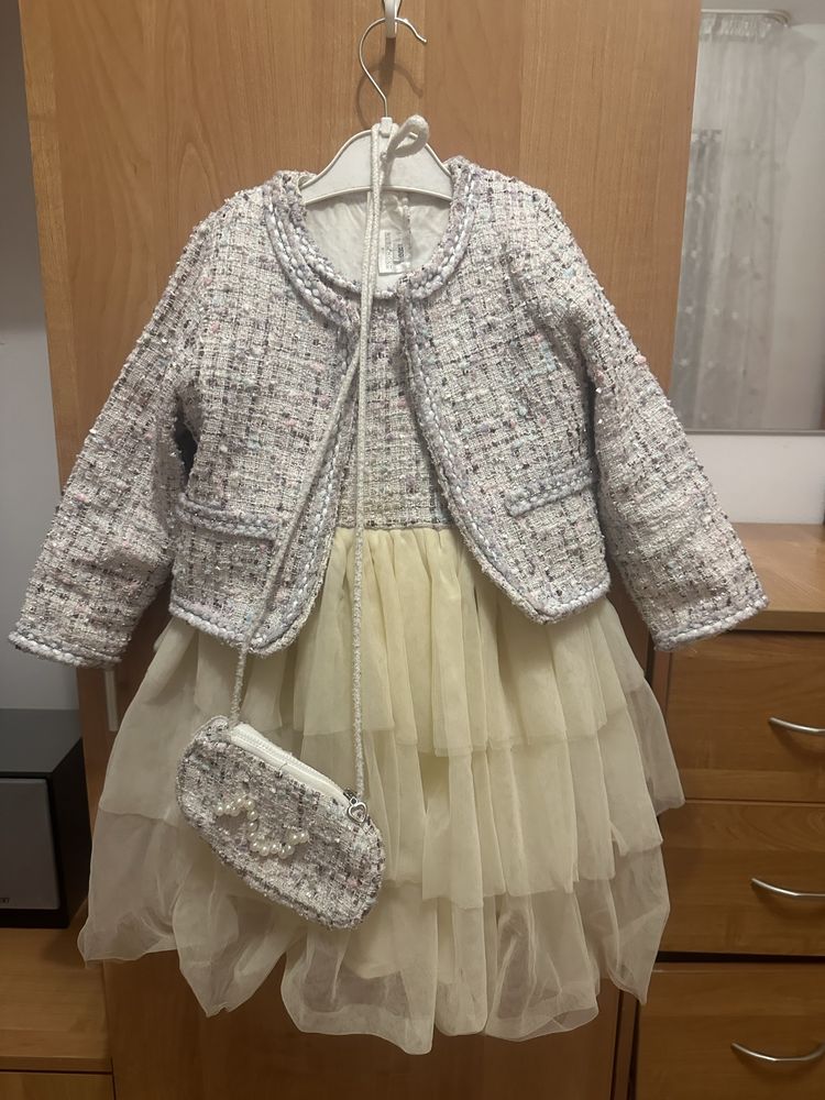 Платье с твидовым пиджачком, полный look