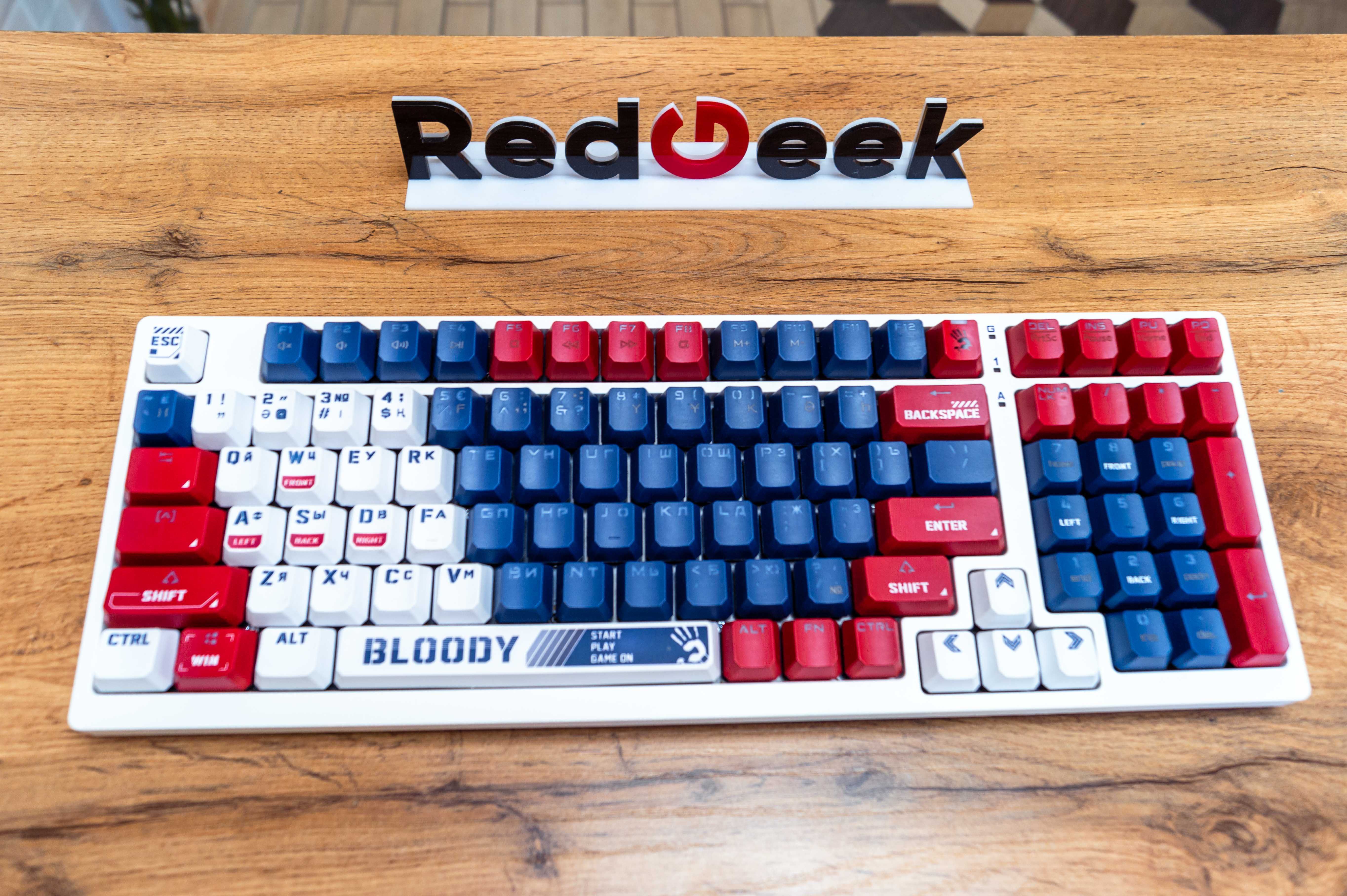 Игровая Клавиатура A4TECH Bloody S98|Sports Navy|белый|Red Geek