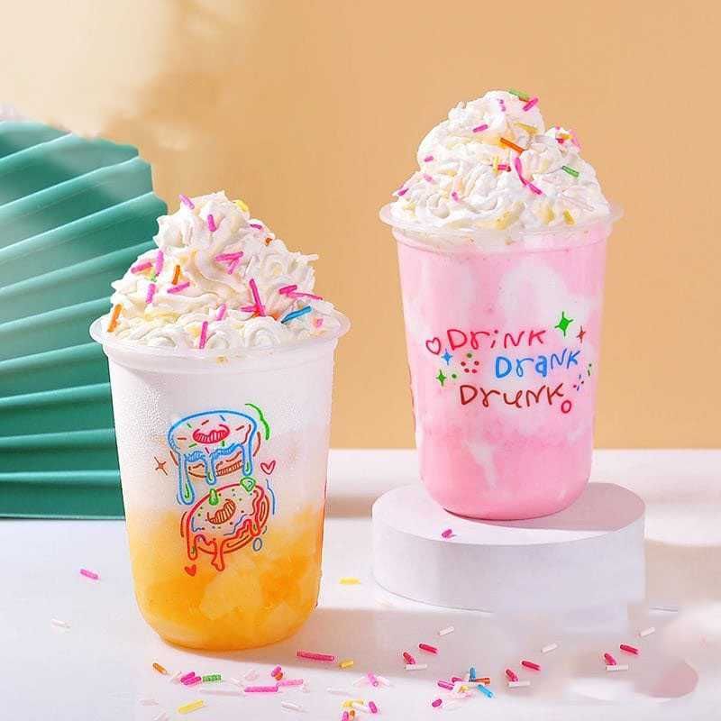 Стаканы с принтом, Бабл ти, тапиока, сухие напитки, топпинг Bubble tea