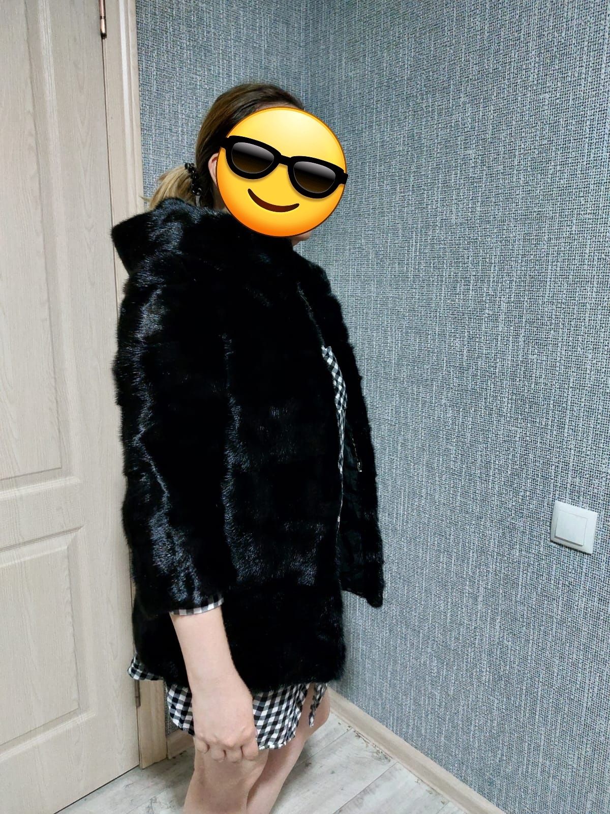 Норковая шуба черная