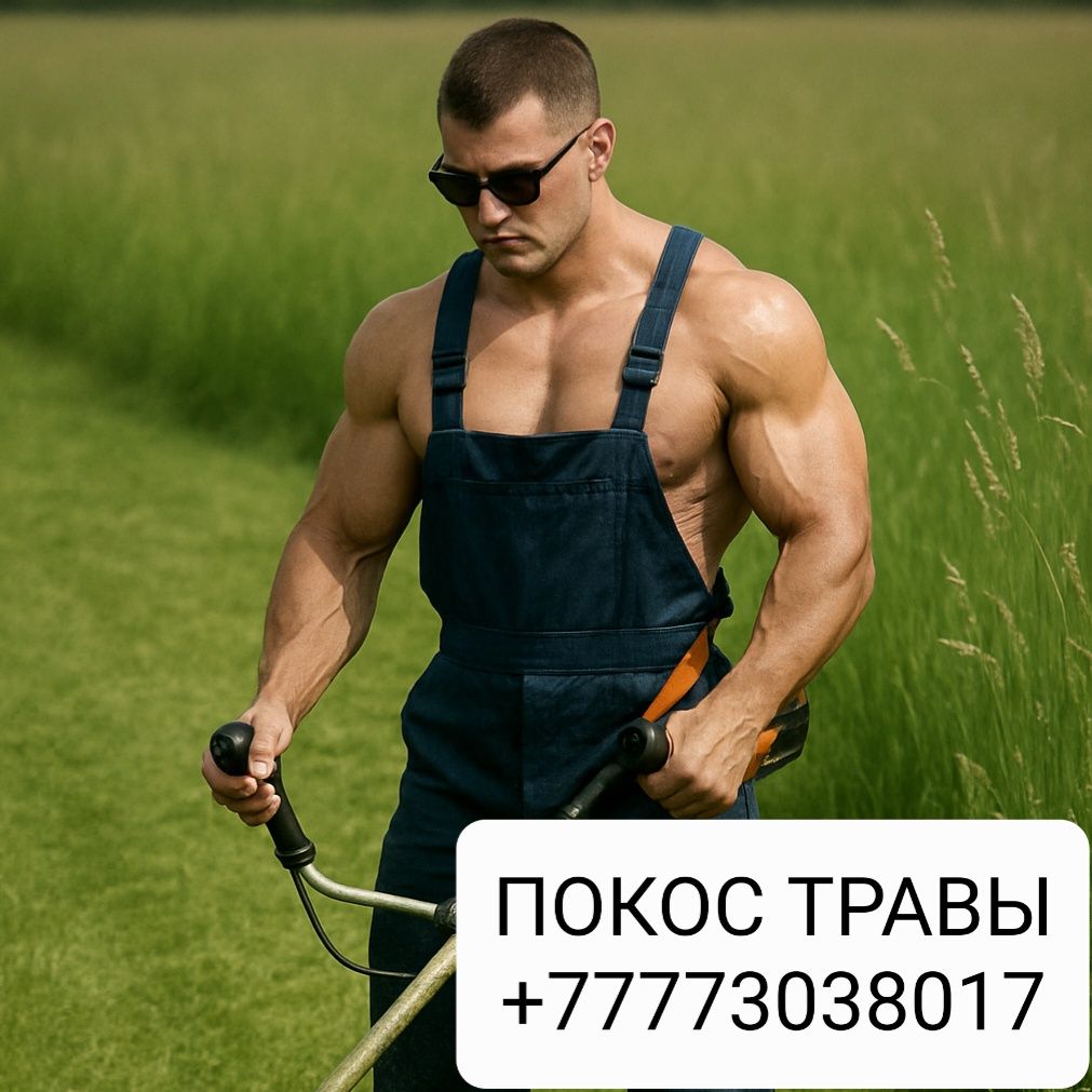 Покос травы, + сбор травы.