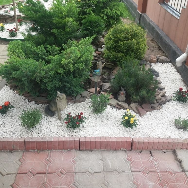 Галька белая мраморная