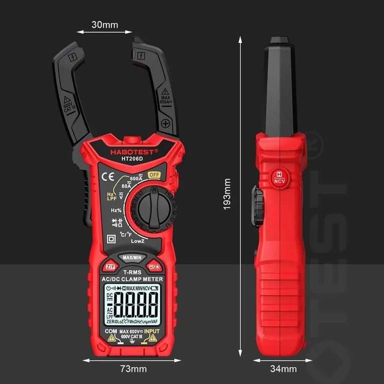 Токовые клещи мультиметр Habotest HT206A