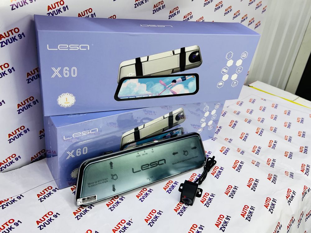 Регистратор Зеркало LESA X60 дислей полный экран сенсорный Каспий ред
