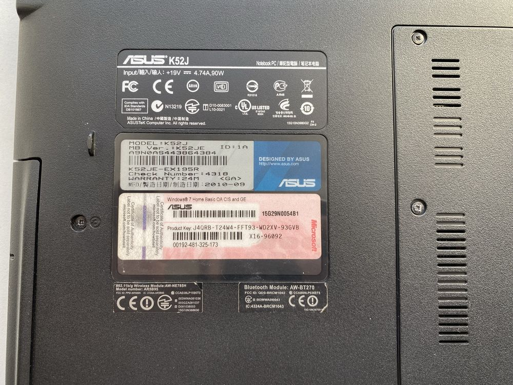 Ноутбук Asus k52je на запчасти