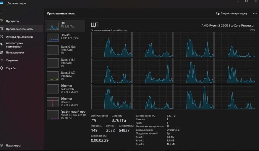 Процессор Ryzen 5 2600 6/12